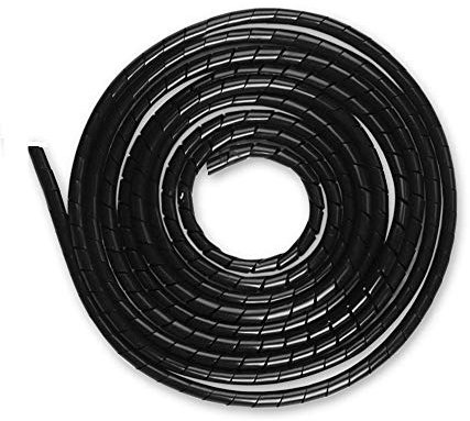 AGPTEK Gaine Spirale Flexible Universel 4mm,6mm, Kit de Câble Rangement 2 Pack de Tube d'Enroulement de Câble en Spirale pour Protéger Le Câble d'Antenne TV/PC/USB/Télé/AUX- (10m), Noir