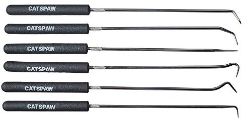 Mayhew Tools 17991 Long Hook & Pick Set W/Cushion Grip, 9-3/4, 6-Piece, Multi, one Size
