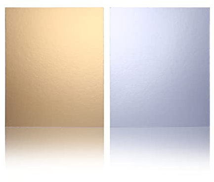 Miss Bakery's House® Cake Board - 3 mm - 30x40 cm - Argento e Oro - 10 pezzi - Sottotorta rettangolare - rivestita - lucido - utilizzabile su entrambi i lati - per torte a più piani