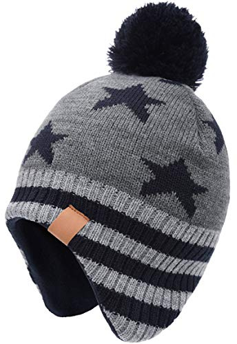 Foruhoo Jungen Wintermütze Beanie Hut, Mädchen Strickmütze Mütze mit Bommel…