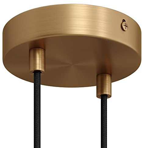 creative cables - Zylindrischer 2-Loch-Lampenbaldachin Kit aus Metall - Zylindrisch, Bronze satiniert