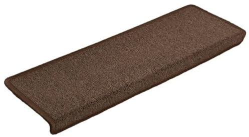 vidaXL Alfombrillas para escaleras 15 Unidades 65x21x4 cm Marrón Borde Rectangular