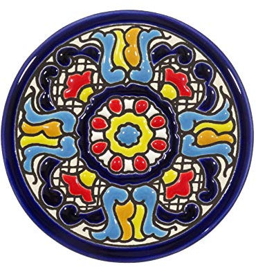 Platos Decorativos para Pared, Pintados a Mano con la técnica de la Cuerda Seca 9CM. Cerámica Andaluza.50904