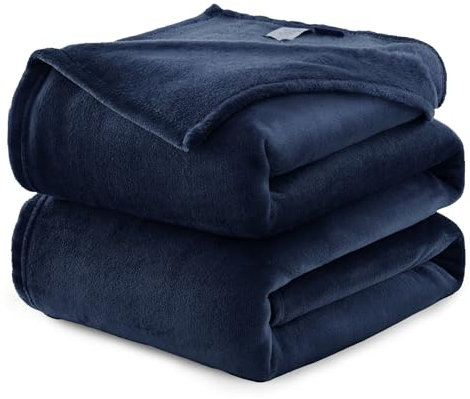WAVVE Fleece Blanket Sofa Throw Navy Blue 4ft x 5ft - Fluffy Soft Warm Versatile Blanket for Sofa/Couch/Bed Throw/Single Size, 130x150 cm