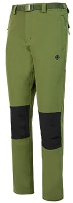 Izas - Pantalón de Senderismo para Hombre - Pantalón Trekking Impermeable y con Bolsillos de Cremallera - Bajo Ajustable Que Protege del Frío - Secado Rápido - Chamonix FW Caqui - S