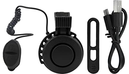 Bnineteenteam Elektrische Fahrrad Hupe, wasserdichte, laut, inkl. Akku, USB Ladekabel, Fahrradklingel and Bicycle Spare Parts. f¨¹r MTB-Rennrad-Roller-Lenker(Schwarz) Cycling