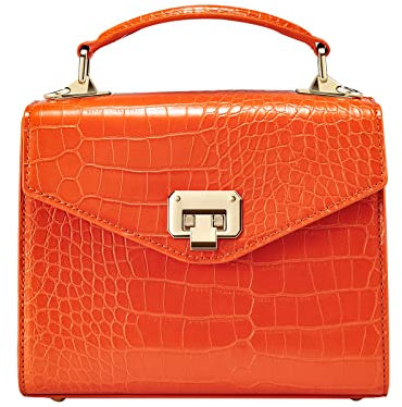 VICTORIA HYDE Damen Handtasche Umhängetasche Klein Schwarz Damen Handtasche Leder Tasche Damen Schultertasche Crossbody Bag (Orange)