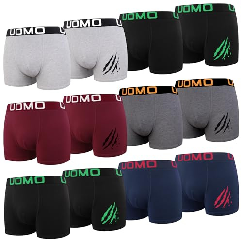 L&K 8/12-pack boxershorts herr, retroshorts, bomull, klassiska enfärgade 1119 M-5XL, 1119d set om 12, M