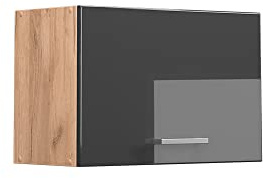 Vicco Hängeschrank R-Line, Anthrazit Hochglanz, 60 cm | Nach oben öffnende Tür · ✓ Über der Dunstabzugshaube · Tiefe – 31 cm · ✓ Frei kombinierbar · 1 Tür