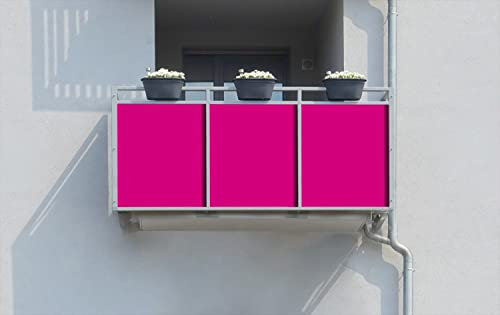 Wallario Balkonverkleidung, Sichtschutz, Windschutz, Meterware nach Maß mit vormontierten Ösen - Motiv Pink (Grundpreis: 29,95Eur/m)