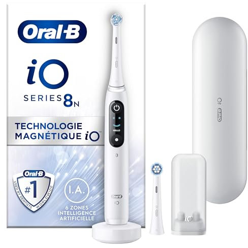 Oral-B Spazzolino Elettrico Ricaricabile iO 8N Bianco, 2 Testine Di Ricambio, 1 Custodia Da Viaggio. 1 Spazzolino