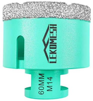 Punta per Trapano Diamantata 60MM Punta a Tazza per Porcellana Ceramica Piastrella Marmo Granito Pietra Quarzo- Filettatura M14 per Smerigliatrici Angolari LEKOMESH