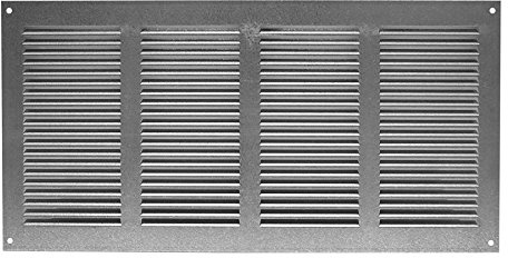 400x200mm Ventilationsgaller i Galvaniserat Stål med Myggskydd - Metallgaller för Ventilation