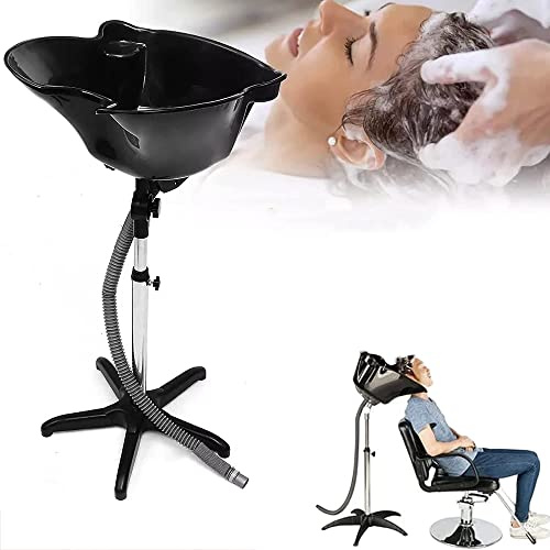Friseursalon Becken, Höhenverstellbares Mobiles Friseur Waschbecken Rückwärtswaschbecken Haarwaschbecken Winkel-Höhenverstellbar, Haarbehandlung,Für Schönheitssalons, Friseursalons