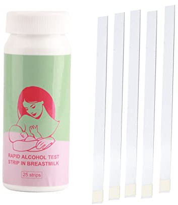 25pcs Breastmilk Alcohol Test Strips, Fast Accurate Detection Breast Milk Screening Tests Alcohol Dip Test in 2 Minutes, Test Range, High Sensitivity Detection, Keep Breast Milk Safe