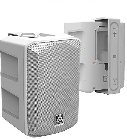 Amate Audio G7 White Wall Speakers Pair 6.5 Inch Two-Way Passive Loudspeaker System, 120W Full-Range PA Sound, Commercial Audio Installation Speakers with Mounting Brackets