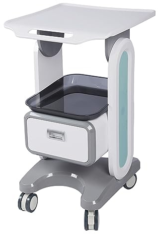 Rollwagen für medizinische Geräte mit großer Arbeitsfläche, 50 kg Tragkraft, Medizinischer Servierwagen für Labor, Zahnarztpraxis und Schönheitssalon