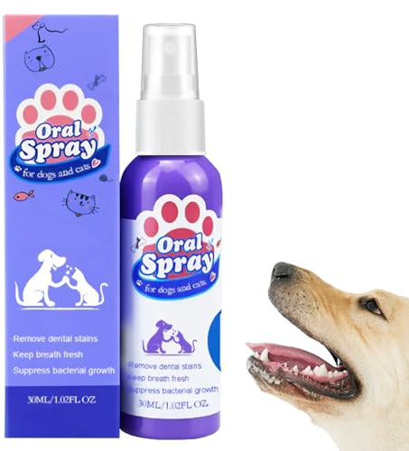 Zahnreinigungsspray für Hunde & Katzen, Haustier-Mundspray Saubere Zähne, Zahnsteinentferner, Dentalspray für Hunde gegen Mundgeruch, Oral Spray- Für effektive Zahnreinigung Mundhygiene
