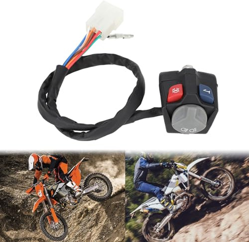 BIUGERCN Interruttore Moto Pulsante spegnimento dell'interruttore per moto Dirt Bike Kill Switch Clacson 12v Interruttore della luce per EXC EC XCW EXCF SXC TE FE TX 125-950cc