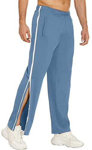 Pantalones de chándal para hombre, pantalones de rehabilitación de pierna ancha, pantalones de entrenamiento con cremallera completa, pantalones cargo para exteriores, pantalones de ocio, pantalones