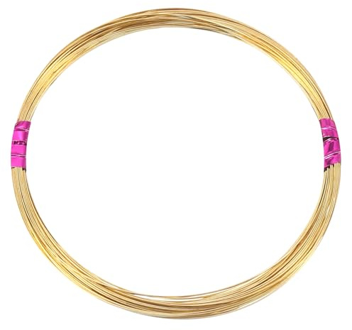 PATIKIL Alambre de Latón Plano de 32 Calibres/0,2mm y 6 metros de Longitud Alambre de Latón maleable para Hacer Joyas manualidades de Arte Decoración Latón Ancho de 0,6mm