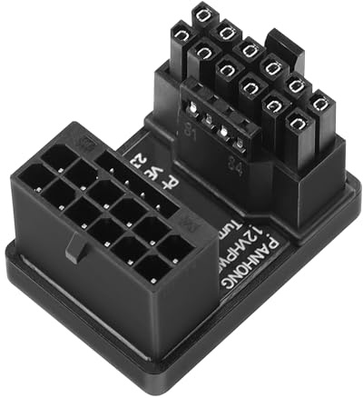 CERRXIAN 12VHPWR 12+4 Pin 180 Grad Winkel Netzteil, PCI-e 5.0 12VHPWR ATX3.0 600W 16 Pin 180 Grad Winkel Buchse auf Stecker Adapter, für Grafikkarte der RTX40'-Serie