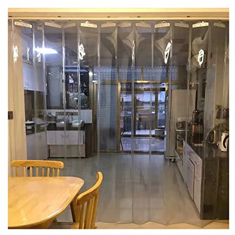 PVC-Streifenvorhang, verschiebbarer, Faltbarer transparenter Streifen-Türvorhang, wasserdichter Windschutzscheiben-Rollladen für Einheiten, Kühlräume, Lagertüren, benutzerdefiniert