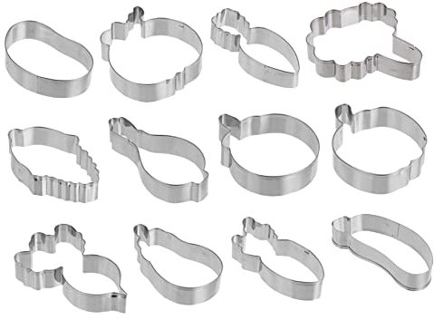 Cabilock 12St Gemüseausstecher Sandwich Stamper Kinder Plätzchen halloween backform backformen halloween Kekse Keksform backen requisiten Tomate Schimmel Backwerkzeug Rostfreier Stahl