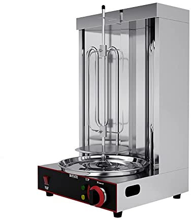 Generic Eléctrica Doner Kebab Máquina vertical Asador de carne Gyro con 2 quemadores para cocina doméstica comercial - Ajuste de temperatura 50-300 ℃