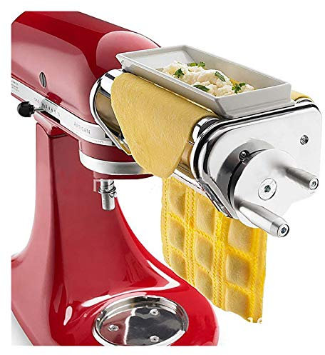 Macchina Per La Pasta,Macchina Pasta Ravioli Maker attacco for stand Mixer Pie Pasta Roller creatore della tagliatella della famiglia della macchina in acciaio inox
