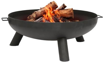 Hammer & Tongs 99cm Iron Fire Pit - Large Outdoor Round Garden Fire Bowl Brazier Garden Patio Heater Stove for Wood Logs, Charcoal Burning, BBQ, Camping Firepit