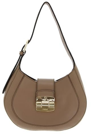 Furla Leder Schultertasche Club 2 Hobo Greige taupe
