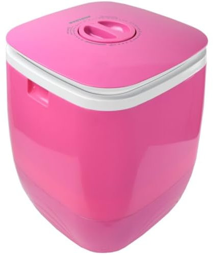 Syntrox 2 kg Mini Waschmaschine mit Schleuder Tumbas | Camping | Reise | Mobil, Tragbar, Miniwaschmaschine, Kompakt und energieeffizient, für Zwischendurch (Pink)
