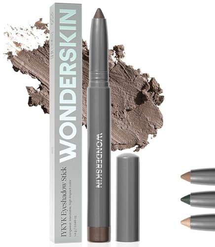 Wonderskin IYKYK Eyeshadow Stick - Longwear Eye Shadow Sticks, Budge-Proof and Waterproof Shimmer Eyeshadow Stick with Built-in Sharpener (Ash)