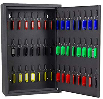 KUANGGE Schlüsselschrank, Schlüsselschrank, Wandmontage, Schlüsselaufbewahrung, Schlosskasten, Zahlenschloss, Schlüssel-Organizer-Box aus Metall, Schlüsselkasten (Farbe: Noir, Größe: Schlüsselschlos