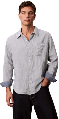 Calvin Klein Jeans Otras Camisas Casuales para Hombre, Azul (Boardwalk Summer), M