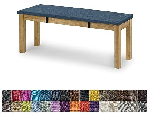 Outdoor Bankauflage Sitzkissen mit waschbarem Bezug abnehmbar und wendbar Design Wasserdicht Gartenbankauflage in Dunkelblau 110x50x5cm