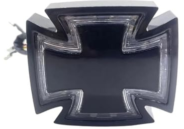 UUIUYGH Motorradblinker für Suzuki für Choppers 1 Stück Universal Malteser für Kreuz LED Rücklicht für Motorrad ATV Roller Lampe für Rennsport Retro Motorrad Blinker zugelassen (Schwarz)