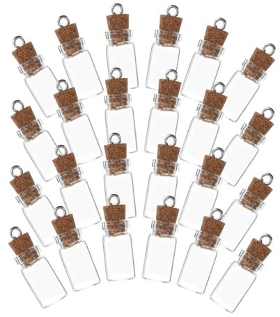 Zerodeko 50pcs Mini Glass Jars Diy Wish Bottles Cork Stoppers for Message Weddings Party Favors