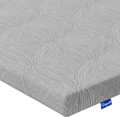 Vesgantti King Size Gel Memory Foam Mattress Topper, 150x200x10cm | Cool Sleep, Back Pain Relief, Washable Cover, Corner Elastic Straps, CertiPUR-US Certified, Mattress Topper for King Size Bed