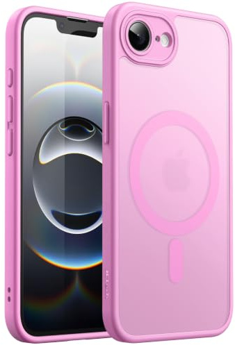 JETech Cover Magnetica Opaca per iPhone 17e/16e, Rosa | Compatibile con MagSafe, Retro Traslucido, Custodia Protezione Antiurto Sottile