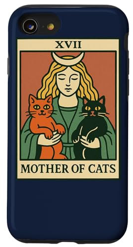 Illustration de carte de tarot art chat mère des chats Coque pour iPhone SE (2020) / 7 / 8