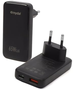65w GaN Ladegerät USB-C, Dual-Port Schnellladegerät mit PD 3.0 & QC 4.0 | Kompatibel mit iPhone 16/15/14/13/12, iPad, Samsung Galaxy S24/S23, MacBook Pro/Air, Pixel