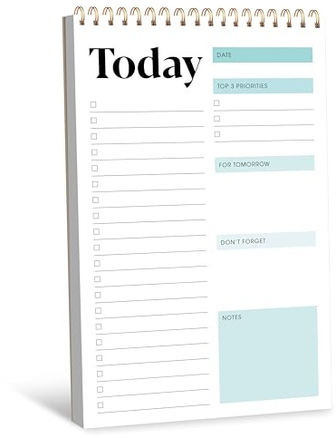Blocco note per lista delle cose da fare, agenda giornaliera con 52 fogli da strappare, organizer per scrittura non datata per attività quotidiane e obiettivi, lista di controllo delle attività a