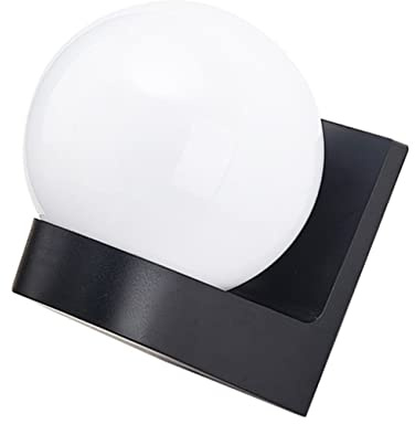 NUOBESTY LED Außenwandleuchte für Garten und Hof mit Einfacher Installation aus PC Material Schwarz Weißes Klassisches Design Sichere Kugel Wandleuchte für Außenbereich