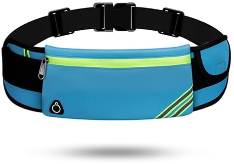 Lauftasche Jogging Wasserdicht, Laufgürtel für Handy, Läufer-Hüfttasche für Damen und Herren, Großer Kapazität Sportgürtel Verstellbarem Running Belt zum Radfahren (Blau)