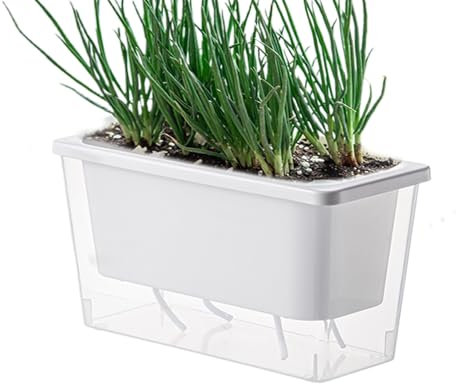 Fioriera interno autoatressante-vaso di fiori rettangolari con serbatoio 'acqua, moderno contenitore balcone | Piccola scatola da giardino per uso di appartamenti, porta elegante di piante per erb