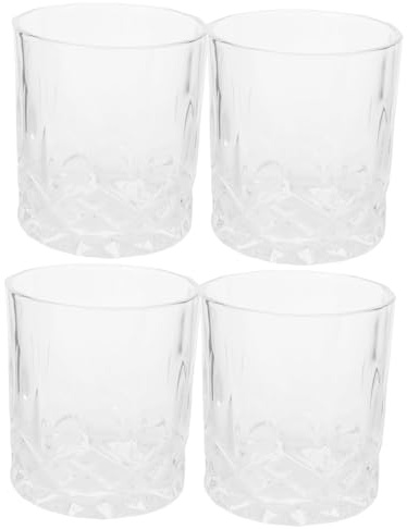 ELAYARD 4 Pezzi Bicchiere vino intagliato bicchieri da whisky bicchieri da vino floreali moderno tazze per uso Trasparente