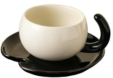 Taza de café fresca de cerámica de color sólido de 280 ml para el hogar, hostelería, exquisita, mango negro, placa negra