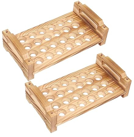 KiBcsLic 2 Hueveras de Madera con 24 Ranuras, para Congeladores, Despensas Y Encimeras.